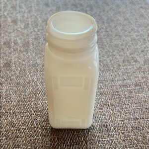 Vintage White Milk Glass Spice Bottle Jar Cute Cottage Core Vase Utensil Holder